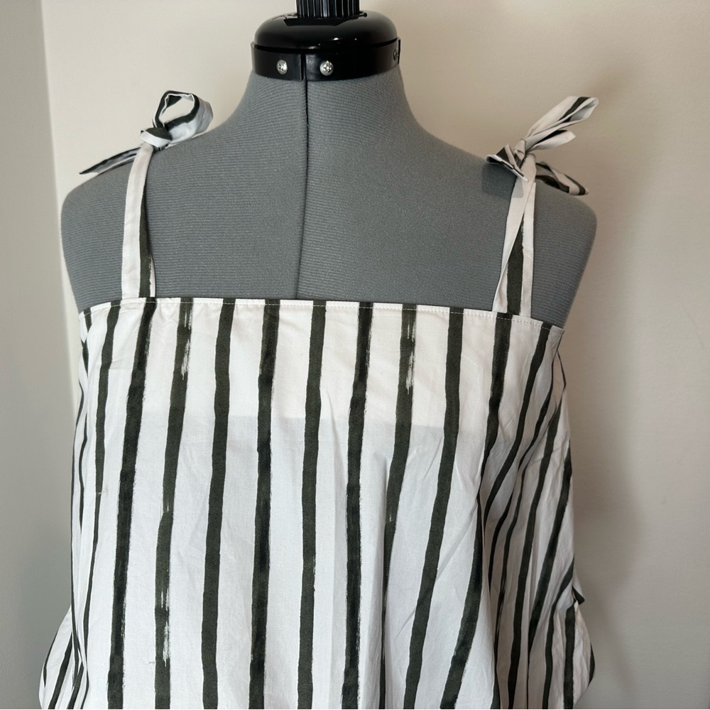 Striped Black and White Women's Dress - Picture 4 of 13